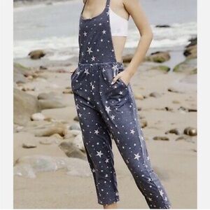 Free People Star Print Jumpsuit in Blue and White